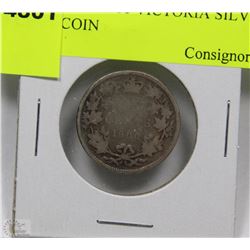 I) CANADIAN 1900 VICTORIA SILVER 25 CENT COIN