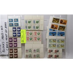 Z) CANADA 11 OLD STAMP BLOCKS 1960-80'S