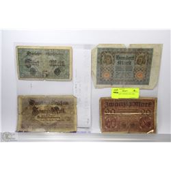 X) GERMANY 4 NOTES 1914-1920