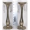 Image 1 : SET OF PEWTER TALL TEARDROP CANDLESTICKS