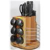 Image 1 : KNIFE BLOCK WITH BUILT IN SPICE RACK