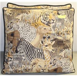 2 LARGE AFRICAN ANIMAL THROW CUSHIONS