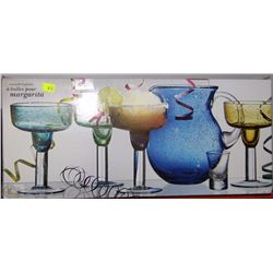 NEW 6PC BUBBLE GLASS MARGARITA SET