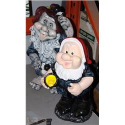 PAIR OF HAND PAINTED GARDEN GNOMES