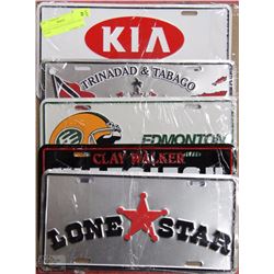 SET OF 5 NOVELTY LICENCE PLATES 4 NEW