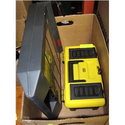 2 TOOL STORAGE CONTAINERS STANLEY TOOL BOX +RUBBER