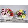 Image 1 : 2 FLORAL DISPLAYS ROYAL  ADDERLEY BONE CHINA