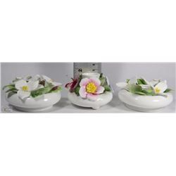 3 CANDLE HOLDERS INCLUDING 2 ROYAL ALBERT