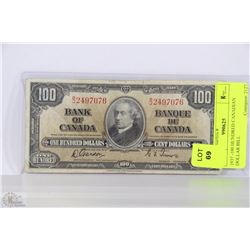 1937 -100 HUNDRED CANADIAN DOLLAR BILL
