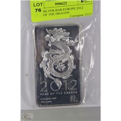 10-OZ SILVER BAR EUROPE 2012 YEAR OF THE DRAGON