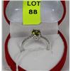 Image 1 : #3-NATURAL PERIDOT & CZ .925 SILVER SIZE 6.5 RING