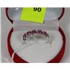 Image 1 : #2-GENUINE RED RUBY .925 SILVER SIZE 5.5 RING