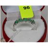 Image 1 : #10-NATURAL EMERALD  .925 SILVER SIZE 8.5 RING