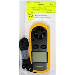 ANEMOMETER:MEASURES WINDSPEED AND TEMPERATURE