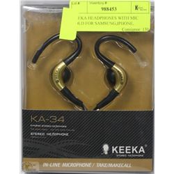 KEEKA HEADPHONES WITH MIC GOLD FOR SAMSUNG,IPHONE,