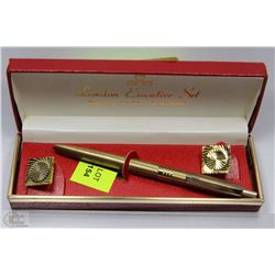 22K GOLD PLATED CUFF LINKS & PEN