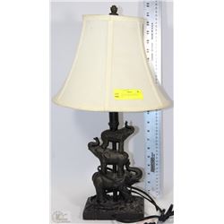 BLACK AND CREAM ELEPHANT LAMP