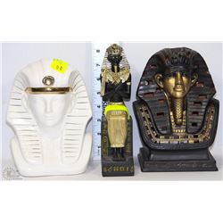 3 EGYPTIAN STATUES