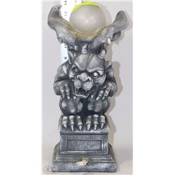 GARGOYLE STATUE WITH COLOR CHANGING GLOBE.