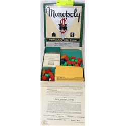 VINTAGE MONOPOLY POPULAR EDITION