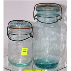 TWO PERFECT SEAL JARS WITH ORIGINAL LIDS