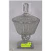 Image 1 : LARGE UNIQUE CRYSTAL LIDDED CANDY DISH