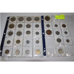 COLLECTION OF 30 VARIOUS COINS AND TOKENS