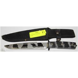 BLACK/GREY CAMO KNIFE W/7 INCH BLADE -
