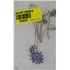 Image 1 : TANZANITE CLUSTER PENDANT WITH CHAIN STAMPED .925