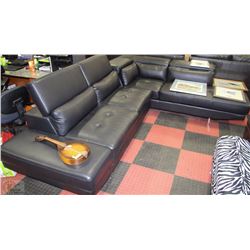 NEW BLACK LEATHERETTE LIFT BACK SECTIONAL