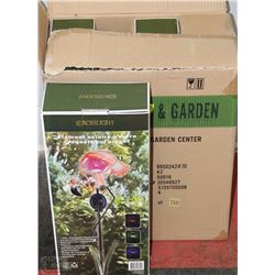 CASE OF 4 SOLAR FLAMINO CRACKLE GLASS STAKE LIGHTS