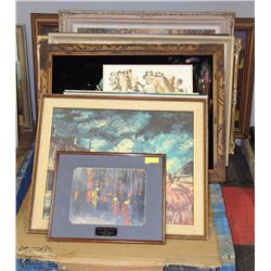 ESTATE COLLECTION OF FRAMED OIL ON CANVASES,PRINTS