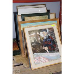 ESTATE COLLECTION OF FRAMED OIL ON CANVASES,PRINTS