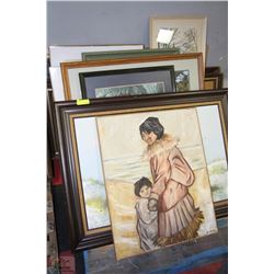 ESTATE COLLECTION OF FRAMED OIL ON CANVASES,PRINTS