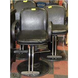 LOT OF 3 HYDRAULIC SALON CHAIRS