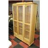 Image 1 : BRAND NEW PINE WOOD + GLASS 3 DOOR CABINET