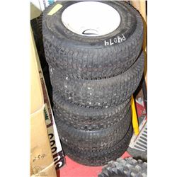 LOT OF 5 TURF SAVER TIRES WITH RIMS