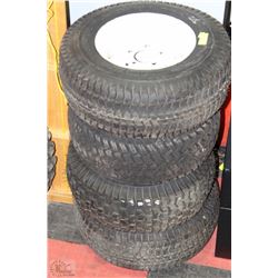 LOT OF 4- TURF KING TIRES AND RIMS