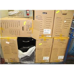 SET OF 7 NEW 30" OPEN TOP BLACK OFFICE DRAWERS