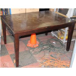RECTANGULAR WOOD TONE KITCHEN TABLE (SCRATCHES) **