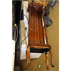 GRAND FATHER CLOCK SHAPE WOOD CURIO CABINET