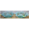 Image 1 : PAIR OF VINTAGE BLUE HOB NAIL GLASS DISHES