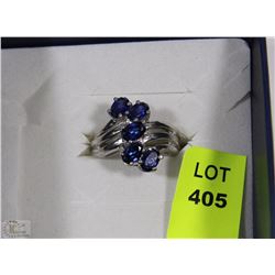 KARIS STS RING WITH BLUE GEMSTONES SIZE 7