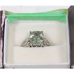 HARRIS COLOR GREEN AMETHYST 5.25CTS RING