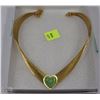 Image 1 : LAB CREATED GREEN CATS EYE CHOKER 18" IN ION