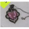 Image 1 : LAB CREATED PINK CATS EYE WITH SWISS MARCASITE