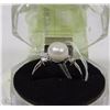 Image 1 : #25-FRESH WATER PEARL &CZ .925 SILVER RING