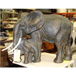 LARGE ELEPHANT AND BABY 14" TALL