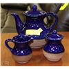 Image 1 : COBALT BLUE TEAPOT AND CREAM & SUGAR SET