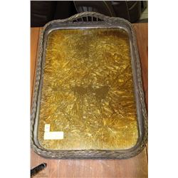 VINTAGE WICKER SERVING TRAY